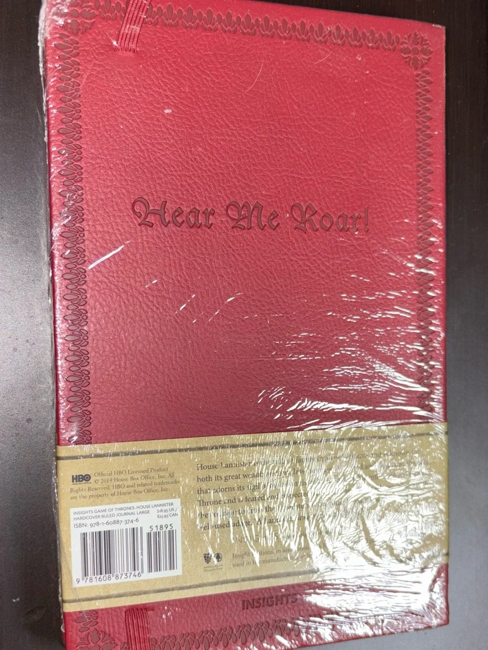 Game of Thrones House Lannister Red Ruled Journal - NEW
